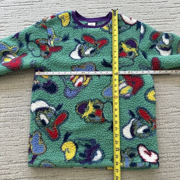 Disney Donald Duck Fuzzy Ugly Sweater Sweatshirt Adult Unisex Size Small Green - Picture 9 of 11